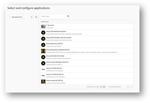 screenshot of Ansys Gateway powered by AWS
